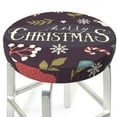 thumbnail image 3 of Naloa Merry Christmas Round Bar Stool Cushion Cover 12-14 inch, Fits Kitchen, Office, Restaurant Chairs - 13 inch, 3 of 7