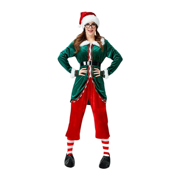 Fortune Unisex Christmas Elf Cosplay Costume,Medieval Christmas Suit Santa Claus Fancy Dress