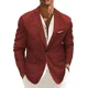 thumbnail image 3 of Trajes casuales para hombre, chaqueta deportiva de lino, chaqueta individual, solapa con muescas, traje masculino para verano, playa, vestidos de boda, fiesta, disfraces de lino, 3 of 4
