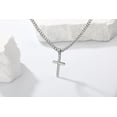 thumbnail image 5 of DORANA Silver Plated Cross Necklaces for Men Boys 316L Stainless Steel Cross Pendant Chain Catholic Christian Religious Birthday Christmas Jewelry Gifts Teen Boys Stocking Stuffers for Kids 24 Inch, 5 of 6