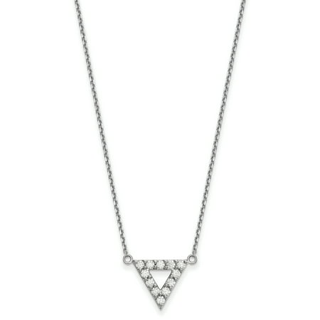 Diamond Triangle Necklace - 14kw AA Quality Diamond 13mm Triangle Necklace