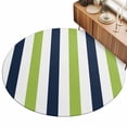 thumbnail image 2 of Round Area Rugs 5Ft, Green Navy Blue Striped Non-Slip Washable Circle Rugs Carpet, Farmhouse Stripe Art Indoor Outdoor Rug Floor Mats Throw Runner for Bedroom Living Room Bathroom, 2 of 8