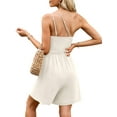 thumbnail image 4 of VISgogo Mono sin mangas para mujer con un hombro, piernas sueltas sólidas Decoración plisada Ropa de verano VISgogo  moda, 4 of 5