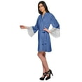 thumbnail image 2 of Moomaya Printed Short Robes For Women Cotton Robes For Women With Lace Trim, 2 of 6