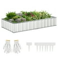 thumbnail image 2 of Outsunny 5.7' x 3' Galvanized Raised Garden Bed Kit for Vegetables, White, 2 of 9
