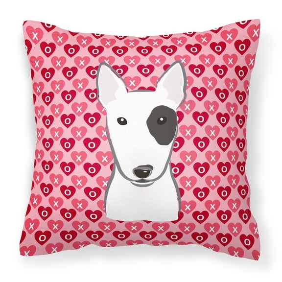 Carolines Treasures BB5279PW1818 Bull Terrier Fabric Decorative Pillow 18HX18W multicolor