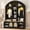 Black, variant on DTTRA 75'' H LED Farmhouse Hall Tree with Bench & Shoe Storage, 59" W Entryway Coat Rack with 6 Hooks & 2 Doors, White