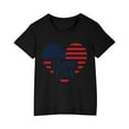 thumbnail image 2 of Lilgiuy Little Boys Girls 4th of July T-Shirt Red White & Blue USA Tees Stars Heart Striped Shirts Kids American Flag Clothes Summer Street Tops(Black,9-10 Years), 2 of 5