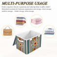 thumbnail image 6 of Yayeee Collapsible Storage Bin with Lid Fabric Closet Decorative Basket with Handles, Geometric Stripes, 6 of 7