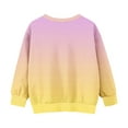 thumbnail image 3 of Children's Fashion Sweatshirts Long Sleeve Round Neck Pullover Top Girls Boys Gradient Color Sport Loose Sweatshirt with Pocket Yellow 7 Years, 3 of 6
