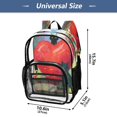 thumbnail image 4 of Large Clear PVC Backpack Heavy Duty See Through Backpack for Adults Work Travel, Heart-black Cats Printed 12L, 4 of 8