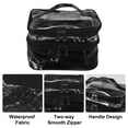 thumbnail image 3 of Unique Bargains 1 Pcs Double Layer Makeup Bag Cosmetic Travel Bag Make Up Organizer Bag for Women Marble Pattern Black, 3 of 6