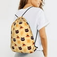 thumbnail image 6 of XMXT Waterproof Gym Bag, Halloween Hat Cat Print Drawstring Backpack for Men, s, 6 of 8