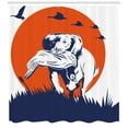 thumbnail image 3 of Ambesonne Hunting Shower Curtain, Cocker Dog and Ducks, 69"Wx75"L, Dark Blue Orange White, 3 of 3