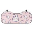 thumbnail image 1 of Car Cushion Set Ice Silk Cartoon Cute Rabbit Print Breathable Anti-skid Backstest Front And Rear Seat Cushion For Car Seat, 1 of 7