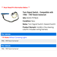 thumbnail image 2 of Turn Signal Switch - Compatible with 1986 - 1987 Buick Somerset, 2 of 3