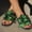 Green, variant on BLTIBY Women's Summer Flat Slide Sandals Casual Butterfly Sandals Summer Comfy Anti-Slip Open Toe Beach Slippers Green 38