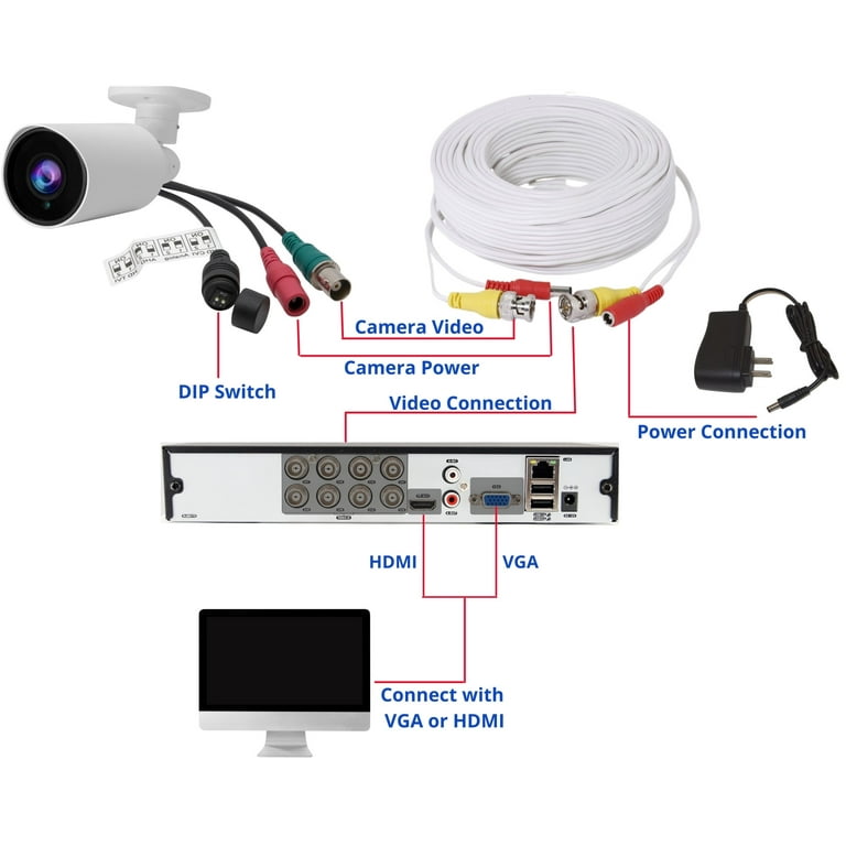 Evertech Indoor Outdoor 1080P HD Bullet Security Camera with Power
