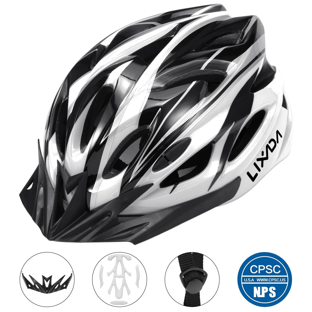 PedalPro Adult Bicycle Safety Helmet with LED Size Adjustor Carbon Fibre Effect 