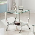 thumbnail image 2 of Bowery Hill Glass and Metal Chrome End Table Square 22" Unassembled, 2 of 3