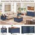 thumbnail image 6 of 2 Large Drawer Nightstand with Charging Station, 24" Wide Night Stand, Wood Bedside Table Modern End Table, Closet Storage Dresser for Bedroom, Blue, 6 of 7
