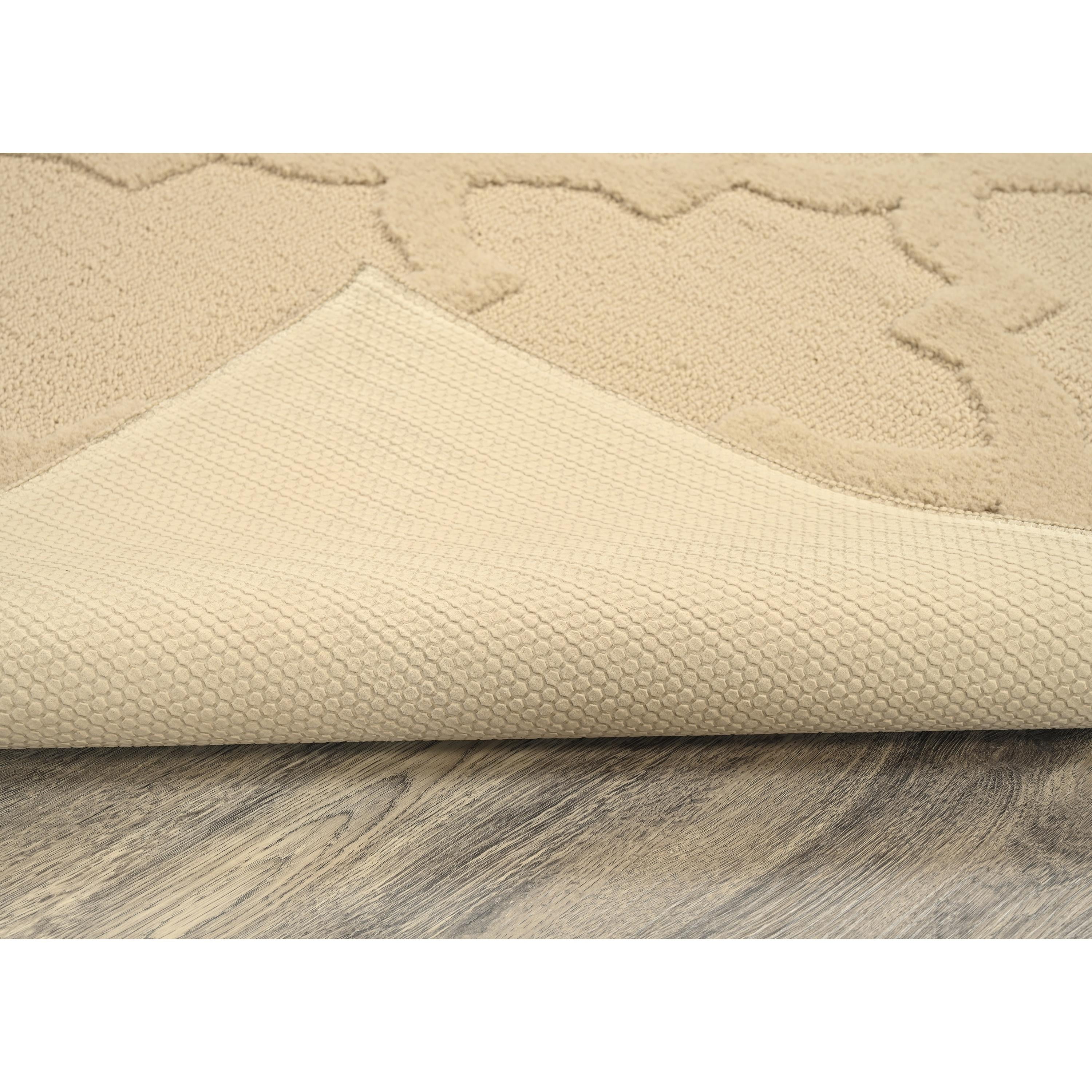 Garland Rug Quatro Polypropylene Tan Indoor Runner Rug, 3' x 8'