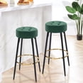 thumbnail image 3 of Furniliving Velvet Backless Bar Stools, 30-Inch Height, Set of 2, Dark Green, 3 of 11