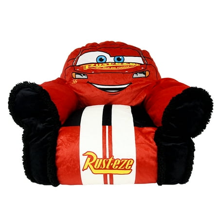 Disney Cars Kids Bean Bag Chair with Sherpa Trimming, Red