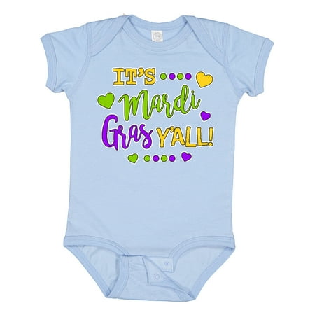 

Inktastic Its Mardi Gras Yall with Hearts Gift Baby Boy or Baby Girl Bodysuit