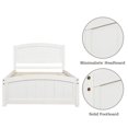thumbnail image 5 of Wood Platform Bed Home Bedroom Wood Slat Support Bed Frame Bedstead with Headboard Footboard White, 5 of 11