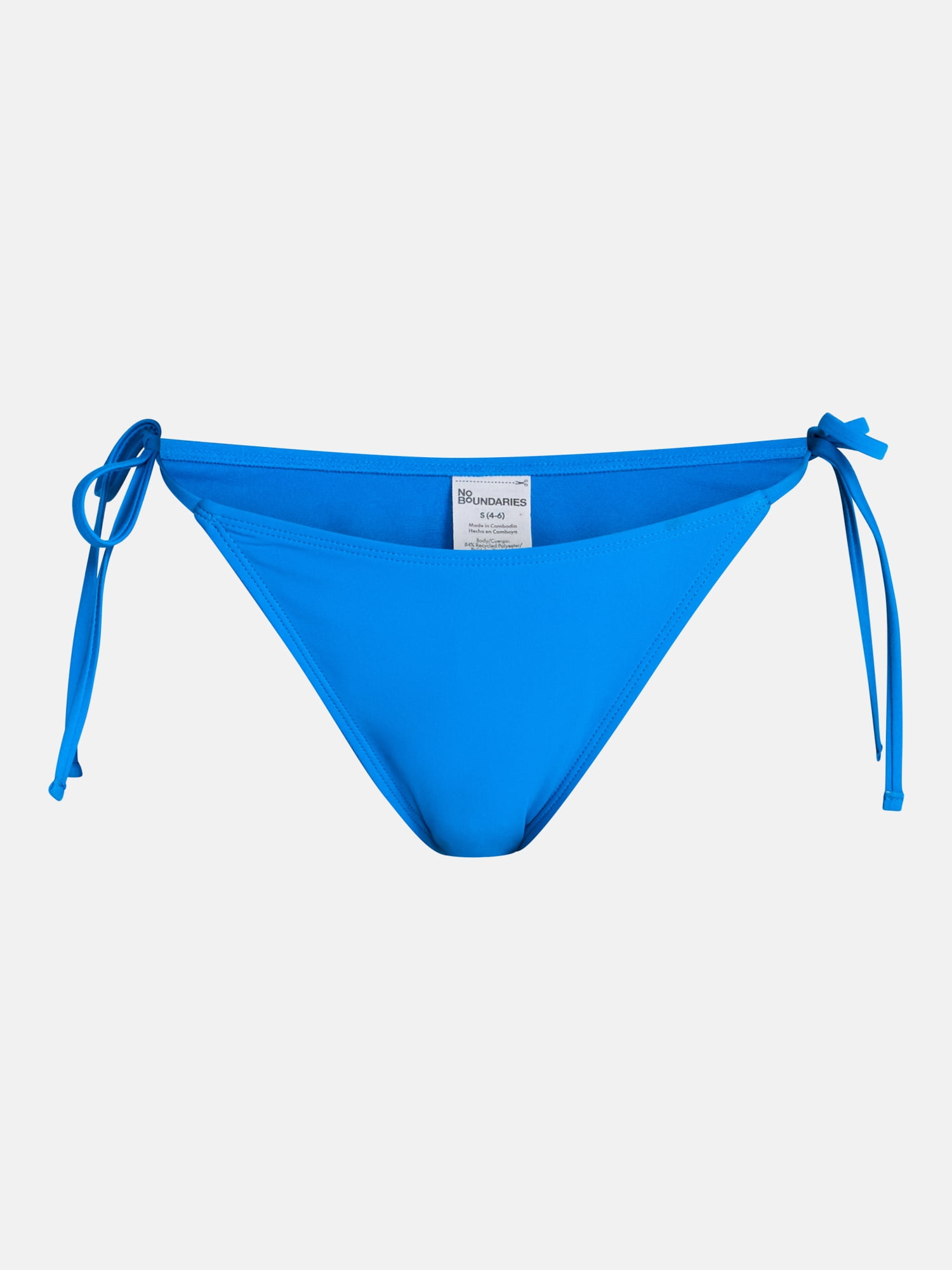 No Boundaries Smocked Side Tie Bikini Swim Bottoms, Women's XXS-XXL