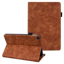 Embossed Mandala Case for Galaxy Tab A7 Lite 2021, SM-T220 SM-T225 Cover, Allytech Multiple Angle Viewing Stand PU Leather Shockproof Wallet Case for Samsung Galaxy Tab A7 Lite 8.4" 2021, Brown
