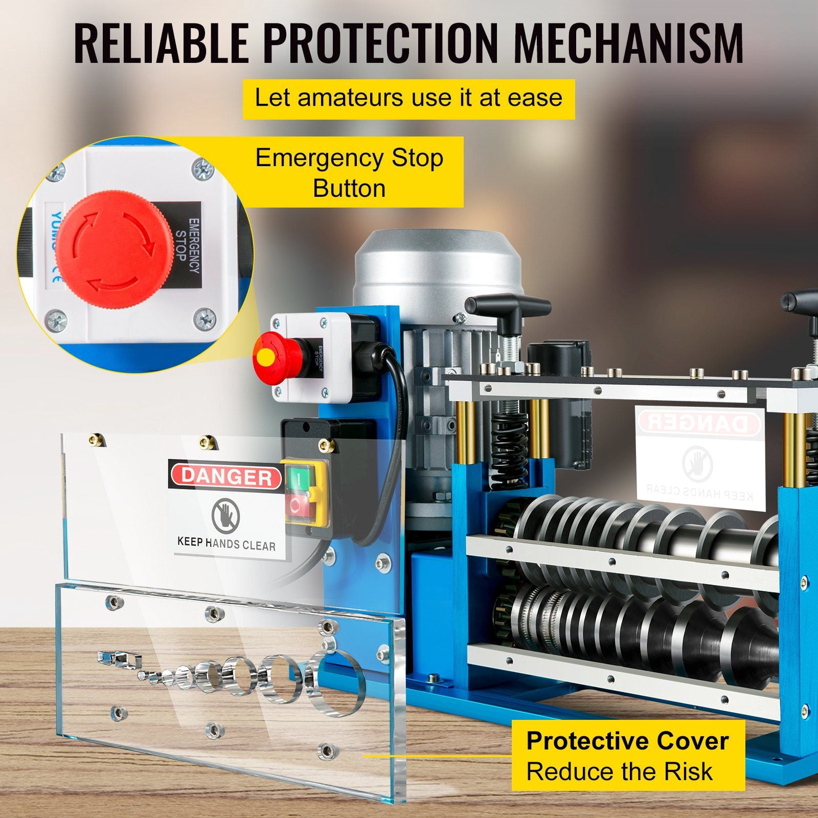 Cable Wire Stripping Machine 0.06 inch -1.5 inch,Portable Powered Wire Stripper Machine 11 Channels 10 Blades,Automatic Wire Stripping Tool 75ft/minute,for Recycling Copper Wire