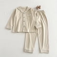 thumbnail image 3 of RUTAYY Girls Outfit Sets Long Sleeve Pajama Winter Thermal Sleepwear with Open Front Cardigan and Collar Holiday Chic Clothing Sets, 3 of 3