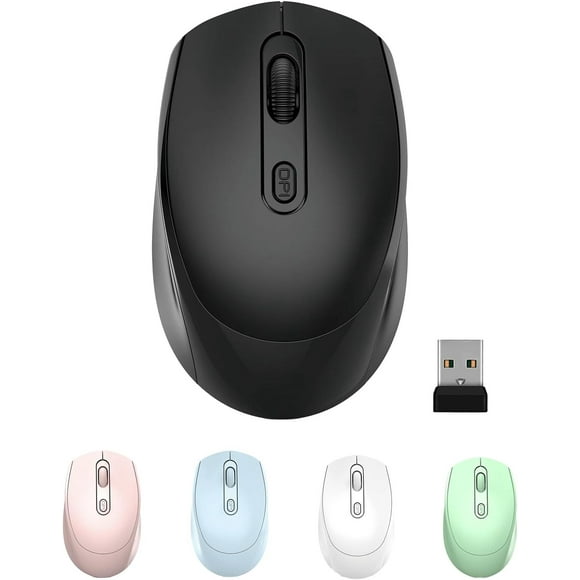 Wireless Mouse, 2.4G Silent Mouse, Computer Mouse with USB Nano Receiver for Laptop, Chromebook, PC, Mac, Windows and School Work (Black)