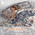thumbnail image 5 of Boho Navy Blue Red Bedding 3 Piece Duvet Cover Set California King, Southwestern Geometric Vintage Art Soft Microfiber Comforter Cover with Zipper Closure & Pillowcases, FadeResistant Quilt Cover, 5 of 9
