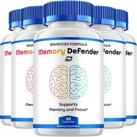 Memory Defender Supplement Capsules – MemoryDefender Natural Blend Memory Focus Pills, 5 Pack, 300 Capsules