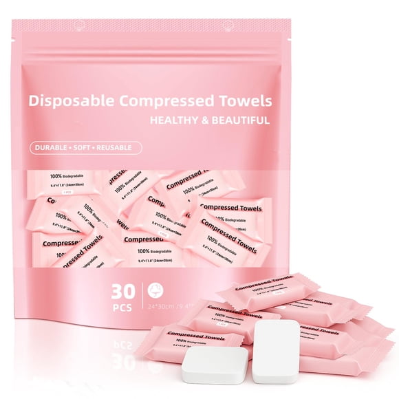 Toallas faciales comprimidas desechables BFHKXW Ultra Soft (30 piezas)