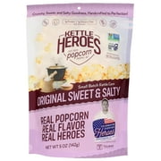 Kettle Heroes Popcorn, Original Sweet & Salty Flavor, Small Batch Kettle Corn, Handcrafted, No Trans Fat, Kosher, Soy Free, Gluten Free & Non-GMO, 5 Ounce (Pack of 6)