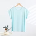thumbnail image 2 of XuJwPNcy Womens Summer Tops Lightweight Basic Round Neck Tee Casual Short Sleeve Plus Size Tshirts Thin Soft Clothes, 2 of 5
