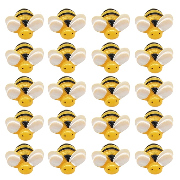 WORGEOUS 50 piezas de relleno de resina epoxi abeja bricolaje mini adornos de abejas material de llenado de abejas 3D