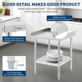 thumbnail image 4 of Stainless Steel 36x30x30 In Grill Stand Table with Adjustable Legs 400 lb NSF-Certified Capacity and 2 In Spill-Proof Edge for Kitchen, 4 of 7