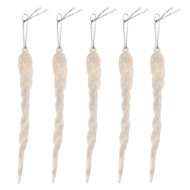 Liquidación de Black Friday! Sonbest - Adornos de carámbanos colgantes transparentes para árbol navideño o decoración de bodas de 6/8 pulgadas, decoración de fiesta de invierno DIY, blanco Scienceny SH1104-173