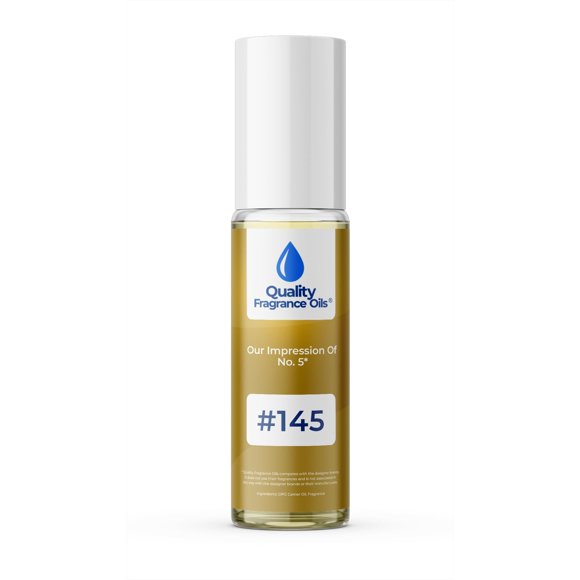 Quality Fragrance Oils' No. 5 Impression #145 | Long-Lasting Perfume Oil, Alcohol-Free, Strong Scent, 10ml Roll-On | Affordable Alternative to Designer Fragrances