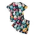 thumbnail image 1 of Ensemble de Pyjamas pour Filles, Haut à Col Rond et Pantalon, Pyjamas Classiques pour Filles de 4 à 5 Ans, 1 of 7