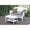 Brown/white, variant on Espresso Wicker Patio Love Seat And Coffee Table Set With Blue Cushion