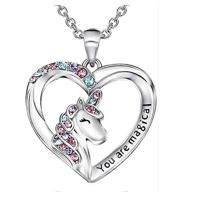 Collar con colgante de corazón de cristal Eres mágico para niñas, regalos de joyería para niñas, hijas y nietas, collar de oro, código de producto 40444, collar de oro