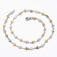 thumbnail image 3 of 1 Set Heart Link Chain Jewelry Sets 304 Stainless Steel Sets Necklace and Bracelet for Women Valentine Gift Golden Stainless Steel Color 17.72 inch(45cm) 7-7/8 inch~8-1/4 inch(200~210mm) Colorful DIY, 3 of 4