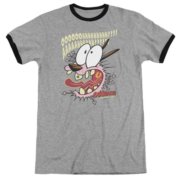 Courage The Cowardly Dog Scaredy Dog Adult Ringer Heather/Black
