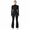 Black, variant on Women's 2 Piece Tracksuit Set, Zip Up Fitted Jacket & High Waist Flare Pants Workout Outfit